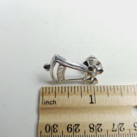Vintage Avon Silver Tone Bell Lapel Pin, Christmas Holiday Brooch, Estate - Picture 5 of 7